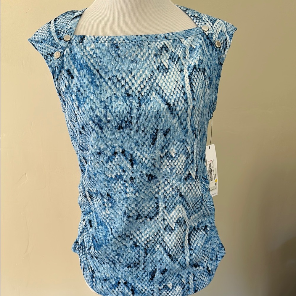 Blue Snake Print Women's Top by Calvin Klein